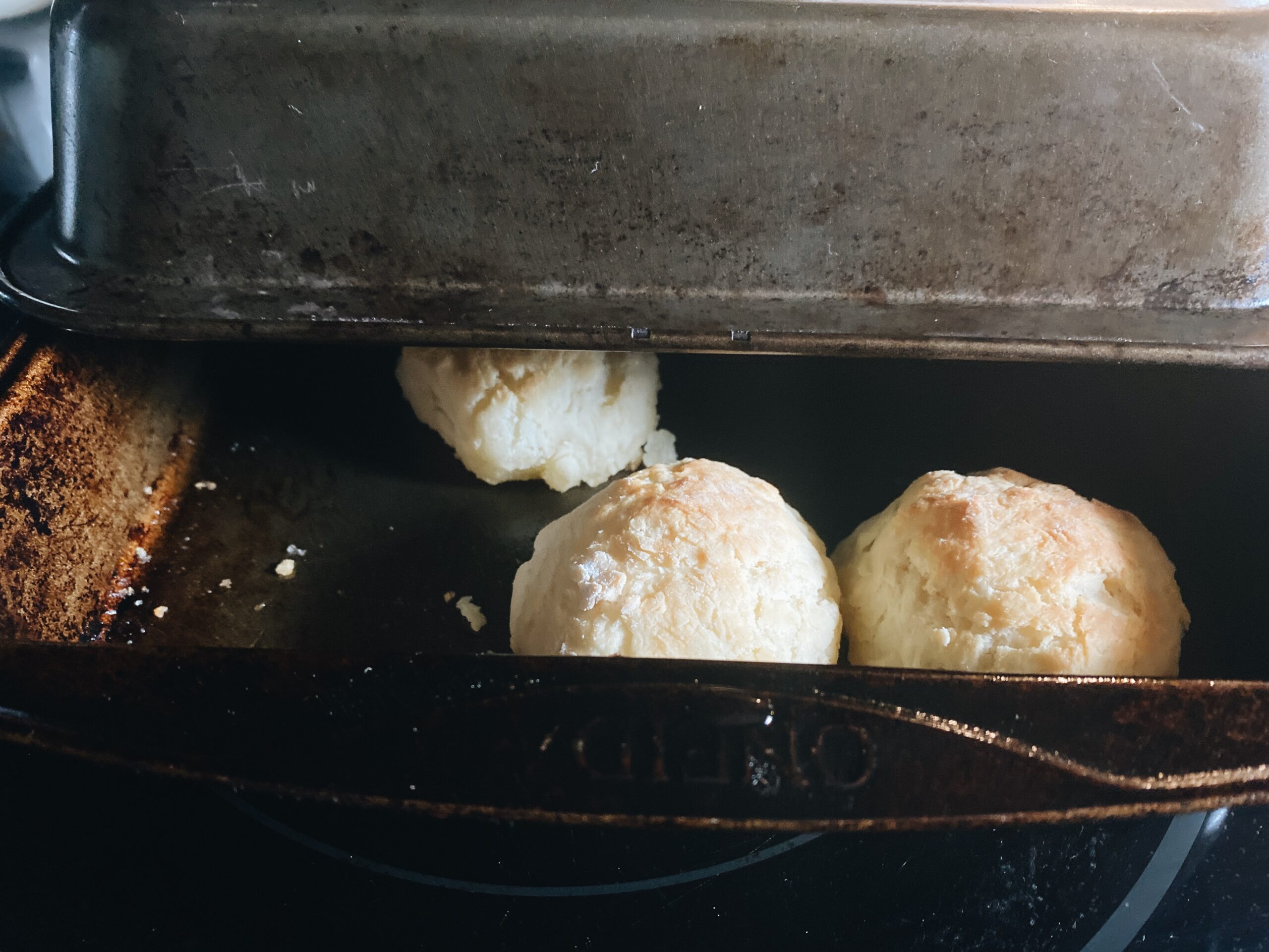 A pan of homemade biscuits
